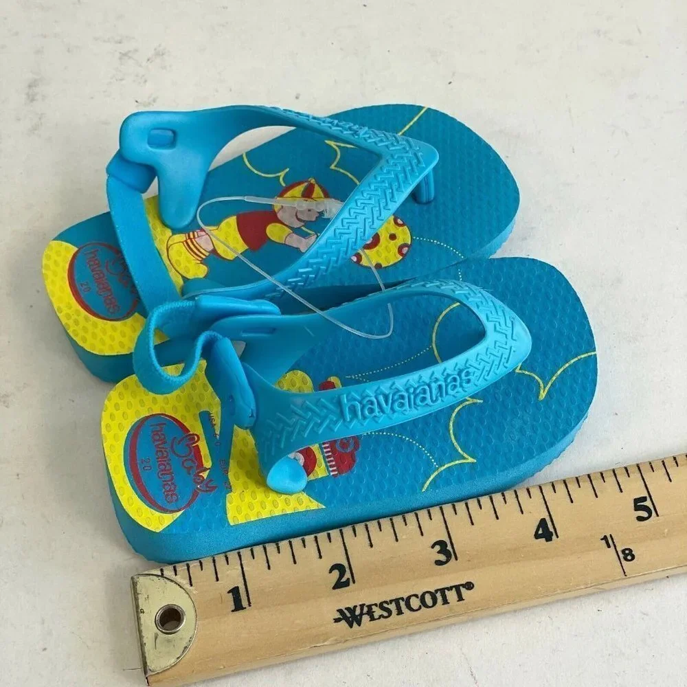 Havaianas Toddler Kids Flip Flops‎ Thong Beach Slipper With Garter Blue 6C NWOT